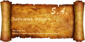 Safranek Albert névjegykártya